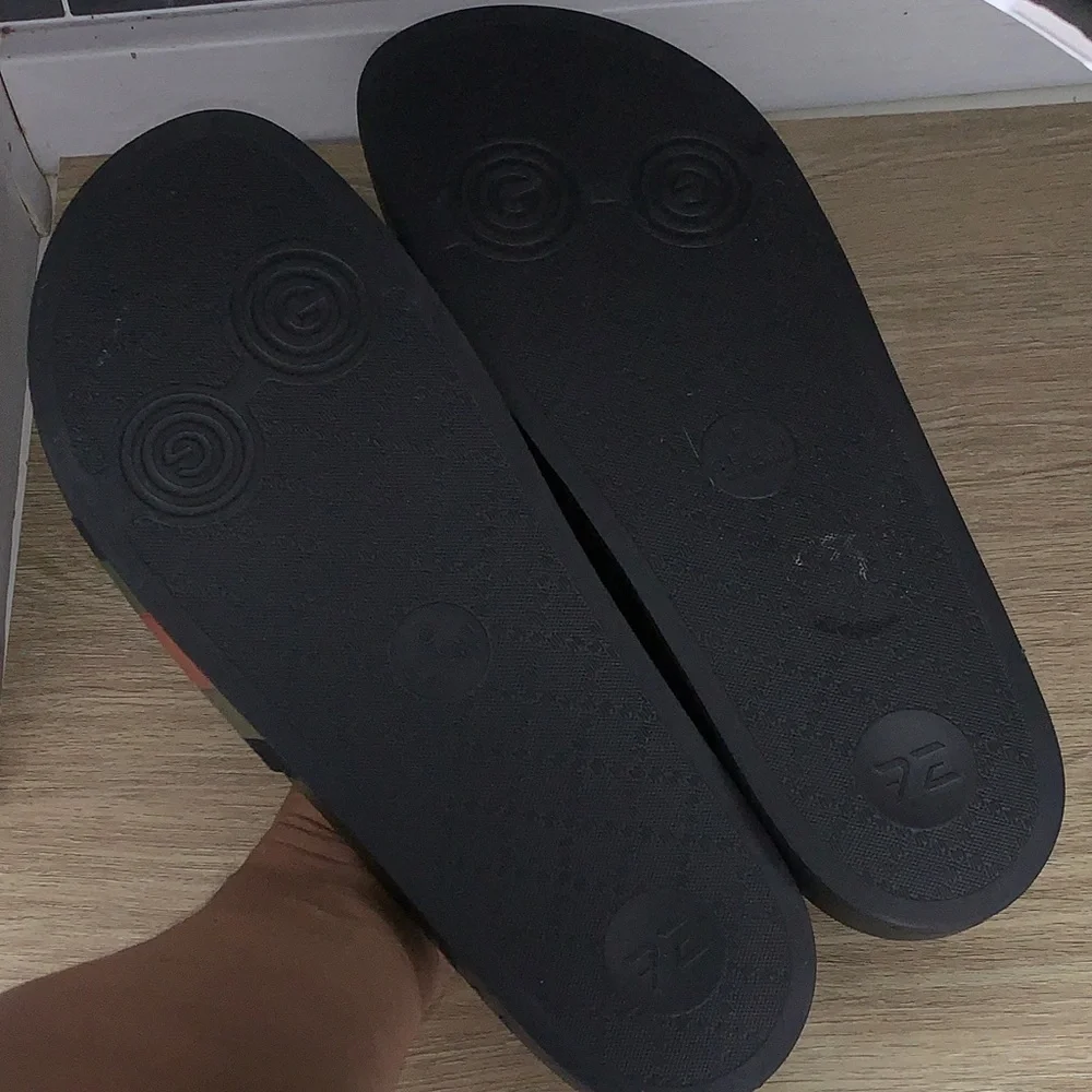 Gucci Black Slides with Red and Green Web Stripe